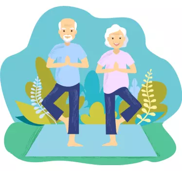Nálepka estetická pre jogu seniorov - Tenstickers