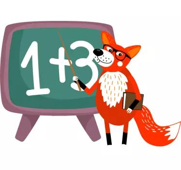 Nálepka pre deti hravý učiteľ líška - Tenstickers