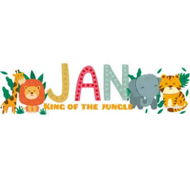 Nálepka pre deti s prispôsobenými jungle zvieratami - Tenstickers