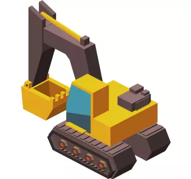 Bager 3d model detský stroj hračka obtisky - Tenstickers