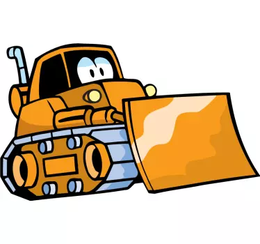 Rýpadlo jednoduchý buldozér karikatúra pre deti obtisky hračka - Tenstickers