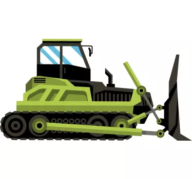 Bager buldozér zelený karikatúra pre deti obtlačok hračka - Tenstickers