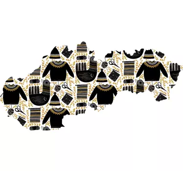 Slovensko mapa vzor mapa samolepka na stenu - Tenstickers
