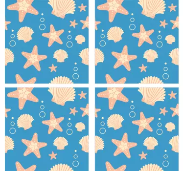 Rybia hviezda a mušle pod prenosom morských dlaždíc - Tenstickers