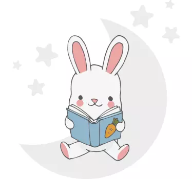 Nálepka pre deti hravý čitateľský zajko - Tenstickers