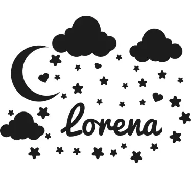 Nálepka pre deti hravá scéna s obláčikmi - Tenstickers