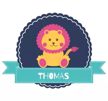 Nálepka pre deti s roztomilým dizajnom leva - Tenstickers