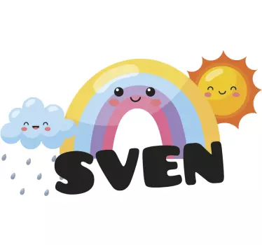 Nálepka pre deti rozprávková dúhová scéna - Tenstickers