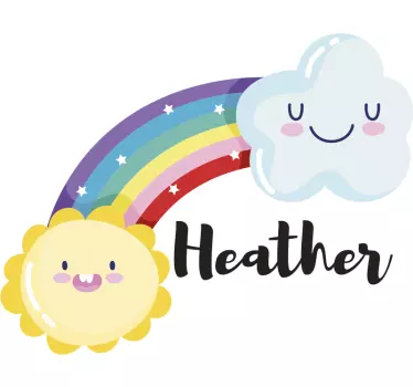 Nálepka pre deti roztomilá dúha a slnko - Tenstickers