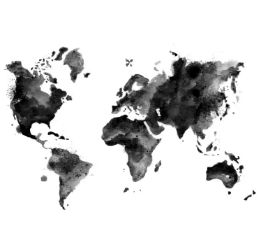 Nálepka s mapou sveta umelecká globálna reprezentácia - Tenstickers