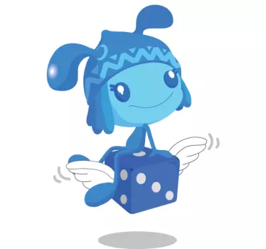 Nálepka pre deti hravá modrá postavička - Tenstickers