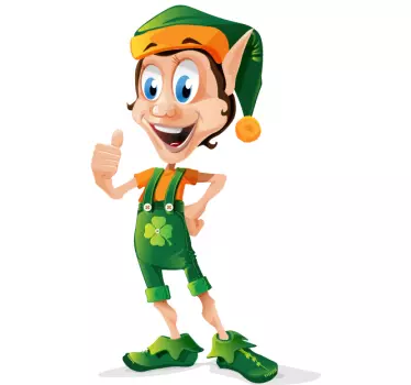 Shamrock elf detská nálepka - Tenstickers
