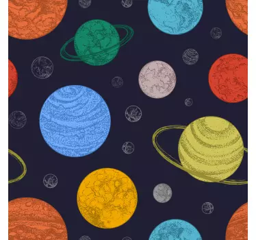 Vesmírna nálepka farebné planetárne vzory - Tenstickers
