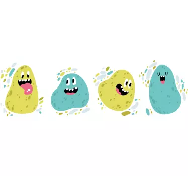 Nálepka pre deti veselé blob postavičky - Tenstickers