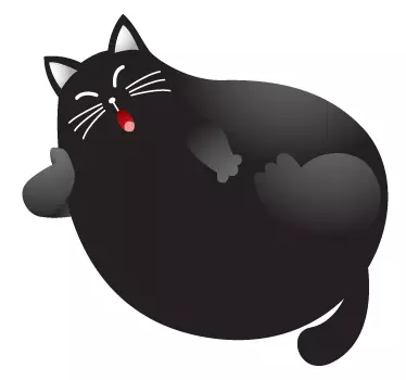 Nálepka pre deti, čierna mačka, relaxačná stena - Tenstickers