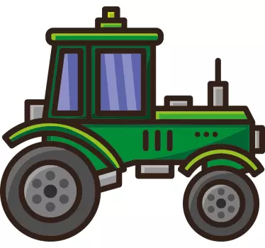Zelená veľká traktorová detská samolepka na stenu - Tenstickers