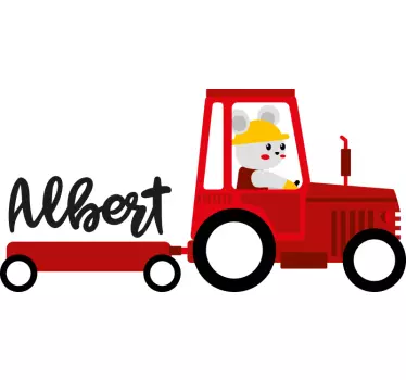 Nálepka pre deti roztomilý traktor myšiak - Tenstickers