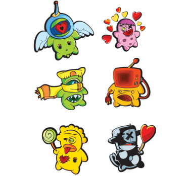 Nálepka pre deti farebné rozprávkové postavičky - Tenstickers