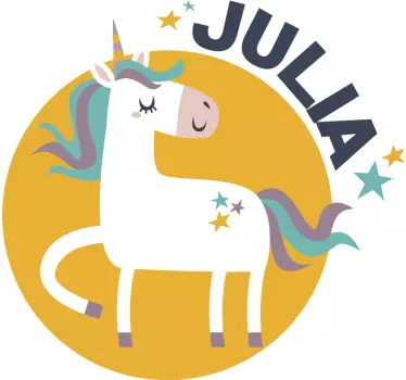 Nálepka pre deti s menom jednorožca - Tenstickers