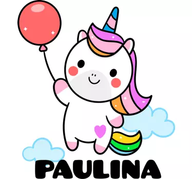 Nálepka pre deti jednorožec s balónom - Tenstickers