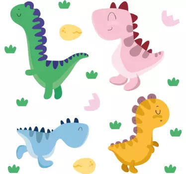 Nálepka pre deti s roztomilými dinosaurími postavičkami - Tenstickers
