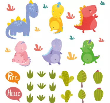 Nálepka pre deti s živými animovanými dinosaurami - Tenstickers