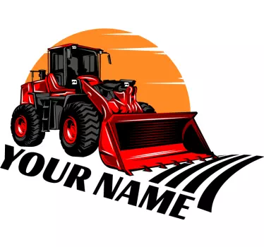 červený traktor, veľký štítok so štítkom na mieru - Tenstickers