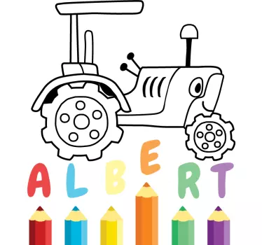 Traktor s vlastnou nálepkou farieb ceruzky - Tenstickers
