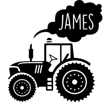 Silueta traktor s vlastným menom hráča obtlačok - Tenstickers