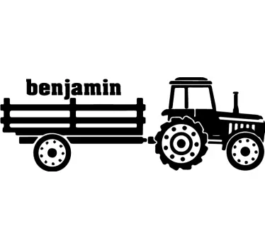 Silueta traktor osobný názov hračky obtlačok - Tenstickers