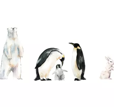 Severské polárne zvieratá ilustrácie nástenné umenie - Tenstickers