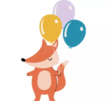 Severská líška s balónmi ilustrácia nástenné umenie - Tenstickers