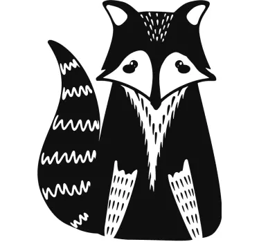 Severská etnická jednobarevná líška, ilustrácia na stenu, umenie - Tenstickers