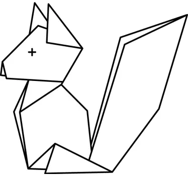 Origami sedieť líška ilustrácie obtlač umenie - Tenstickers