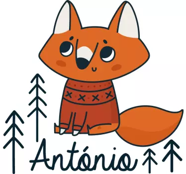 Nálepka pre deti s očarujúcou líškou - Tenstickers