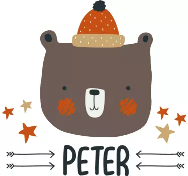 Nálepka pre deti s pôvabnou medvedíkovou sochou - Tenstickers