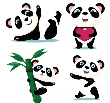 Samolepka sada panda set - Tenstickers
