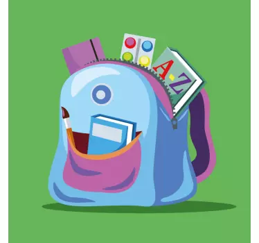 Nálepka pre deti s farebnou ilustráciou batohu - Tenstickers
