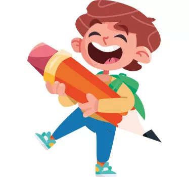 štítok na okne schoolkid späť do školy - Tenstickers