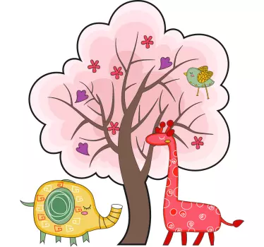 Nálepka pre deti roztomilá zvieracia scéna - Tenstickers