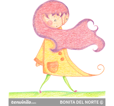 Nálepka pre deti farebná dievčenská postava - Tenstickers