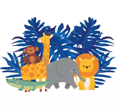 Nálepka pre deti hravá zvieracia džungľa - Tenstickers