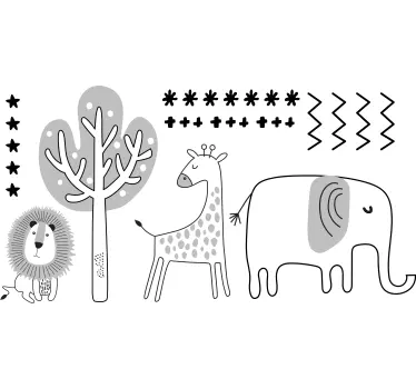 Nálepka pre deti roztomilá zvieratková škôlka - Tenstickers