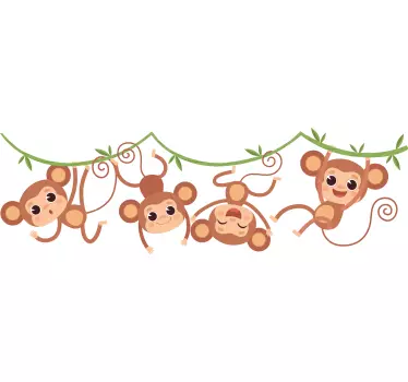 Nálepka pre deti hravé opičie usporiadanie - Tenstickers