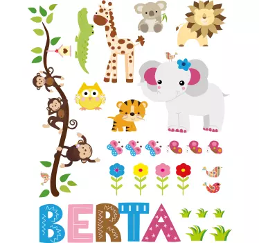 Nálepka pre deti farebná zvieracia téma - Tenstickers