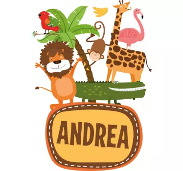 Nálepka pre deti džungľoví zvierací priatelia - Tenstickers