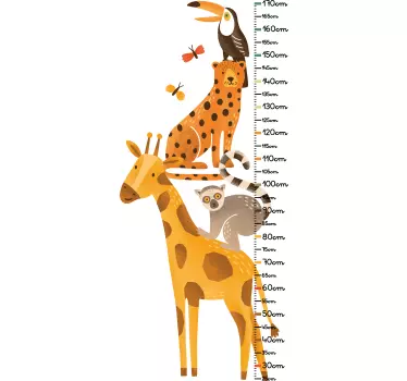 Nálepka pre deti s meraním výšky zvierat - Tenstickers