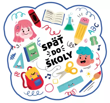 Späť do školy so samolepkou do výkladu školských potrieb - Tenstickers