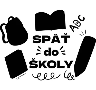 Späť do školy reklamný textový výkladný štítok - Tenstickers