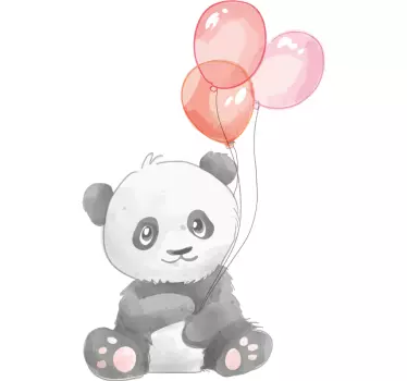 Nálepka pre deti panda s balónikmi - Tenstickers